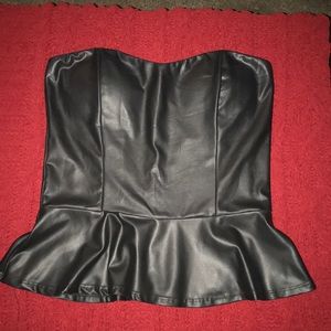 Faux leather Tube top